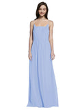 Long A-Line Spaghetti Straps Sleeveless Lavender Chiffon Bridesmaid Dress Owen