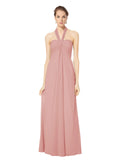 Long Empire Halter Sleeveless Bliss Chiffon Bridesmaid Dress Kennedy