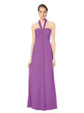 Long Empire Halter Sleeveless Dahlia Chiffon Bridesmaid Dress Kennedy