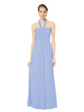 Long Empire Halter Sleeveless Lavender Chiffon Bridesmaid Dress Kennedy