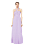 Long Empire Halter Sleeveless Lilac Chiffon Bridesmaid Dress Kennedy