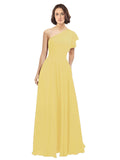 Daffodil A-Line One Shoulder Long Bridesmaid Dress Josephine