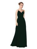 Ever Green A-Line V-Neck Long Bridesmaid Dress Maria