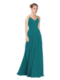 Hunter A-Line V-Neck Long Bridesmaid Dress Maria