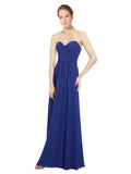 Roayl Blue A-Line Sweetheart Strapless Long Bridesmaid Dress Ximena