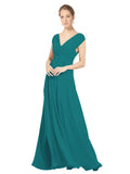 Hunter A-Line V-Neck Sleeveless Long Bridesmaid Dress Faith