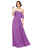 Dahlia A-Line Off the Shoulder Off the Shoulder Long Bridesmaid Dress Katherine