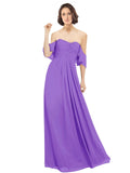 Tahiti A-Line Off the Shoulder Off the Shoulder Long Bridesmaid Dress Katherine