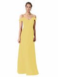 Daffodil A-Line Sweetheart Off the Shoulder Long Bridesmaid Dress Alyssa