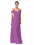 Dahlia A-Line Sweetheart Off the Shoulder Long Bridesmaid Dress Alyssa