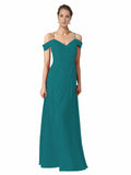 Hunter A-Line Sweetheart Off the Shoulder Long Bridesmaid Dress Alyssa