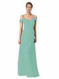 Jade A-Line Sweetheart Off the Shoulder Long Bridesmaid Dress Alyssa