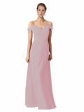 Primrose A-Line Sweetheart Off the Shoulder Long Bridesmaid Dress Alyssa