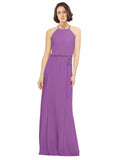 Dahlia A-Line Jewel Sleeveless Long Bridesmaid Dress Ariel