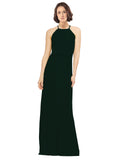 Ever Green A-Line Jewel Sleeveless Long Bridesmaid Dress Ariel