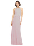 Primrose A-Line Jewel Sleeveless Long Bridesmaid Dress Ariel