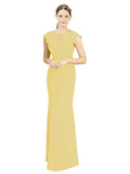 Daffodil Mermaid High Neck Cap Sleeves Long Bridesmaid Dress Paisleigh 