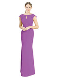 Dahlia Mermaid High Neck Cap Sleeves Long Bridesmaid Dress Paisleigh 