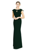 Ever Green Mermaid High Neck Cap Sleeves Long Bridesmaid Dress Paisleigh 