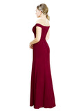 Burgundy Mermaid Off the Shoulder Sleeveless Long Bridesmaid Dress Carolyn