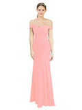 Salmon Mermaid Off the Shoulder Sleeveless Long Bridesmaid Dress Carolyn