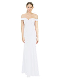 White Mermaid Off the Shoulder Sleeveless Long Bridesmaid Dress Carolyn