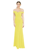 Yellow Mermaid Off the Shoulder Sleeveless Long Bridesmaid Dress Carolyn