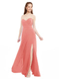 Desert Rose A-Line Sweetheart Strapless Sleeveless Long Bridesmaid Dress Meadow