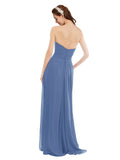 Windsor Blue A-Line Sweetheart Strapless Sleeveless Long Bridesmaid Dress Meadow