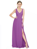 Dahlia A-Line V-Neck Sleeveless Long Bridesmaid Dress Louisa