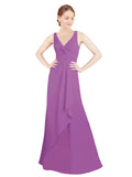 Dahlia A-Line V-Neck Sleeveless Long Bridesmaid Dress Mollie