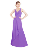 Tahiti A-Line V-Neck Sleeveless Long Bridesmaid Dress Mollie