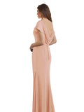 Bliss Mermaid Bateau High Neck Sleeveless Long Bridesmaid Dress Correa Low Back