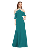 Hunter A-Line Halter Cold Shoulder Long Bridesmaid Dress Glain