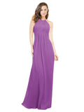 Dahlia A-Line Halter Sleeveless Long Bridesmaid Dress Robyn