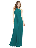 Hunter A-Line Halter Sleeveless Long Bridesmaid Dress Robyn