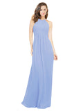 Lavender A-Line Halter Sleeveless Long Bridesmaid Dress Robyn