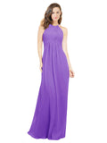 Tahiti A-Line Halter Sleeveless Long Bridesmaid Dress Robyn