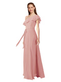 Bliss A-Line One Shoulder Sleeveless Long Bridesmaid Dress Kyrene