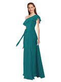 Hunter A-Line One Shoulder Sleeveless Long Bridesmaid Dress Kyrene