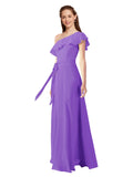 Tahiti A-Line One Shoulder Sleeveless Long Bridesmaid Dress Kyrene