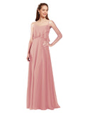 Bliss A-Line Spaghetti Straps Sleeveless Long Bridesmaid Dress Catie