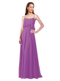 Dahlia A-Line Spaghetti Straps Sleeveless Long Bridesmaid Dress Catie