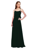 Ever Green A-Line Spaghetti Straps Sleeveless Long Bridesmaid Dress Catie