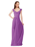 Dahlia A-Line V-Neck Cap Sleeves Long Bridesmaid Dress Ashleigh