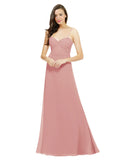 Bliss A-Line Spaghetti Straps Sweetheart Sleeveless Long Bridesmaid Dress Valarie