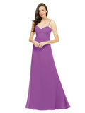 Dahlia A-Line Spaghetti Straps Sweetheart Sleeveless Long Bridesmaid Dress Valarie