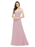 Primrose A-Line Spaghetti Straps Sweetheart Sleeveless Long Bridesmaid Dress Valarie