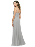 RightBrides Valarie Silver A-Line Spaghetti Straps Sweetheart Sleeveless Long Bridesmaid Dress