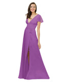 Dahlia A-Line V-Neck Cap Sleeves Long Bridesmaid Dress Dayna